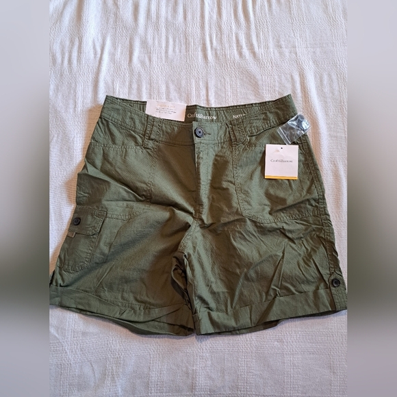 Croft & Barrow women's size 14 green natural fit 5 pocket folded cuff shorts NWT - Picture 1 of 8